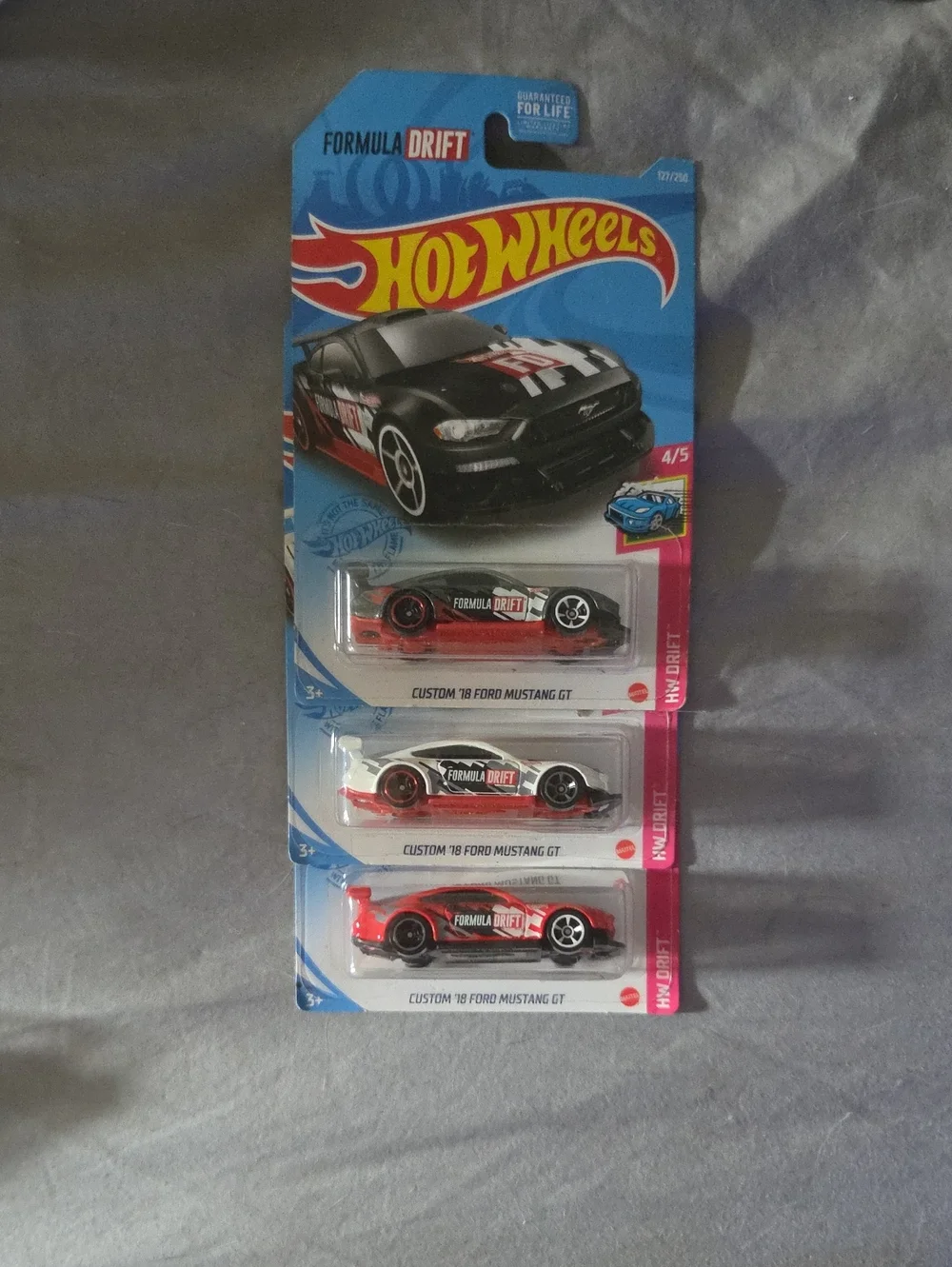Formula Drift Custom '18 Ford Mustang GT - Black & Red (3-Pack)